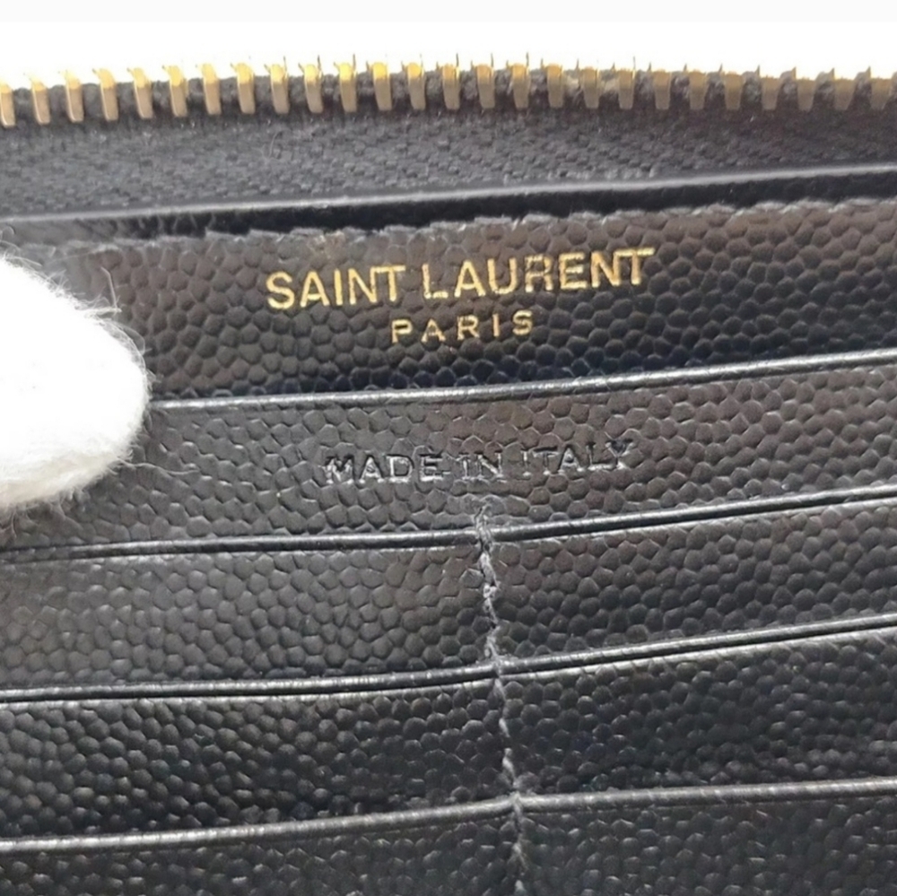 YSL Saint Laurent Long Wallet  Black Caviar Leather/ Preloved - Picture 5 of 10
